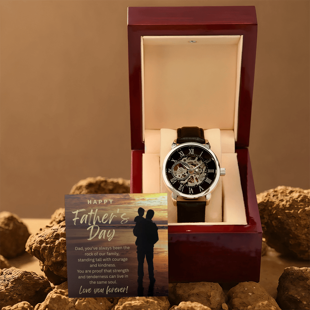 The Rock of Our Family-Men's Openwork Watch