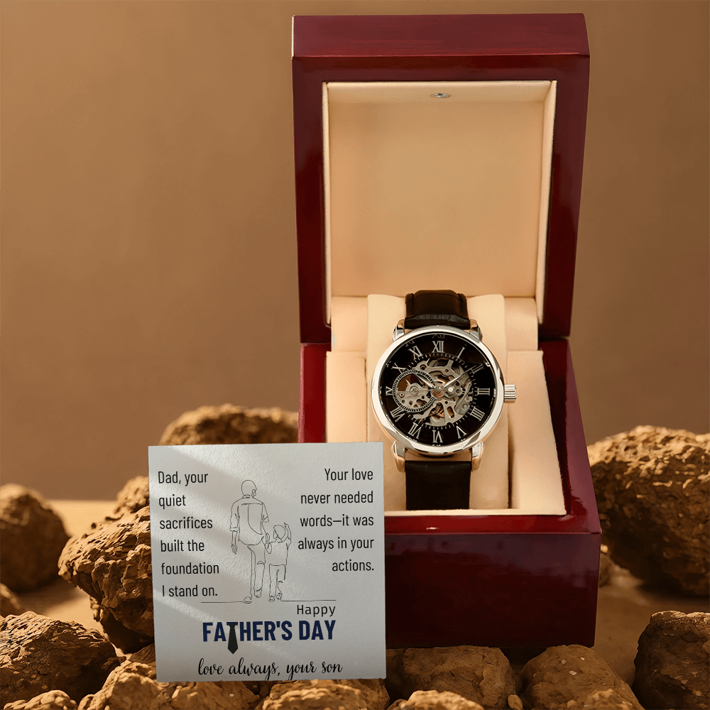 The Silent Strength of a Father-Men's Openwork Watch