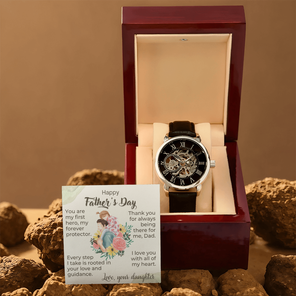 A Daughter's Heartfelt Father's Day Tribute- Men's Openwork Watch