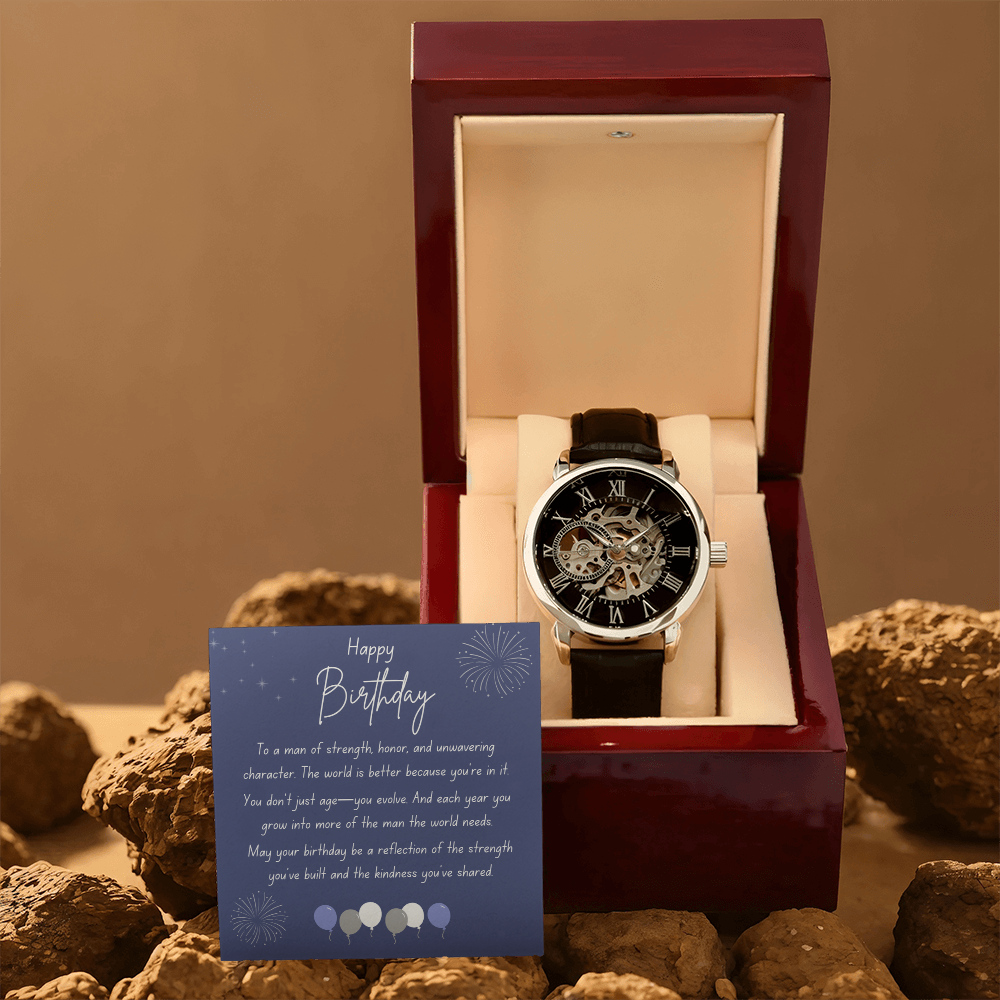 A Birthday Tribute to a Man of Strength and Grace-Men's Openwork Watch