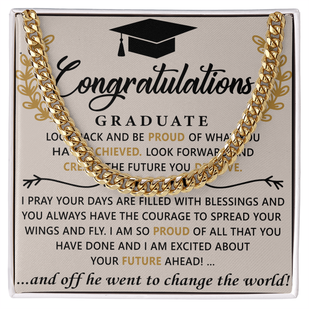 Wings to Soar: A Graduation Tribute-Cuban Chain Link Necklace