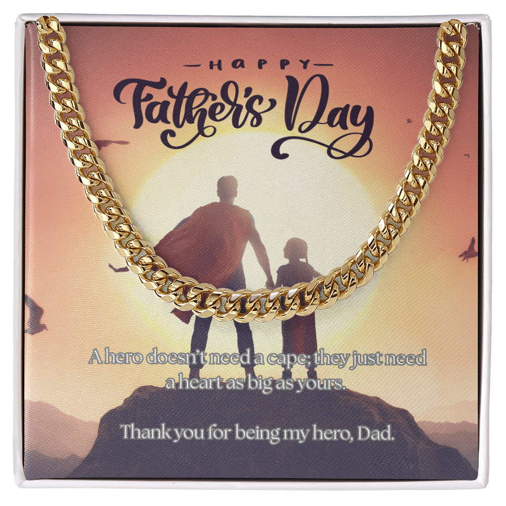My First Hero, My Forever Dad-Men's Cuban Link Chain Necklace