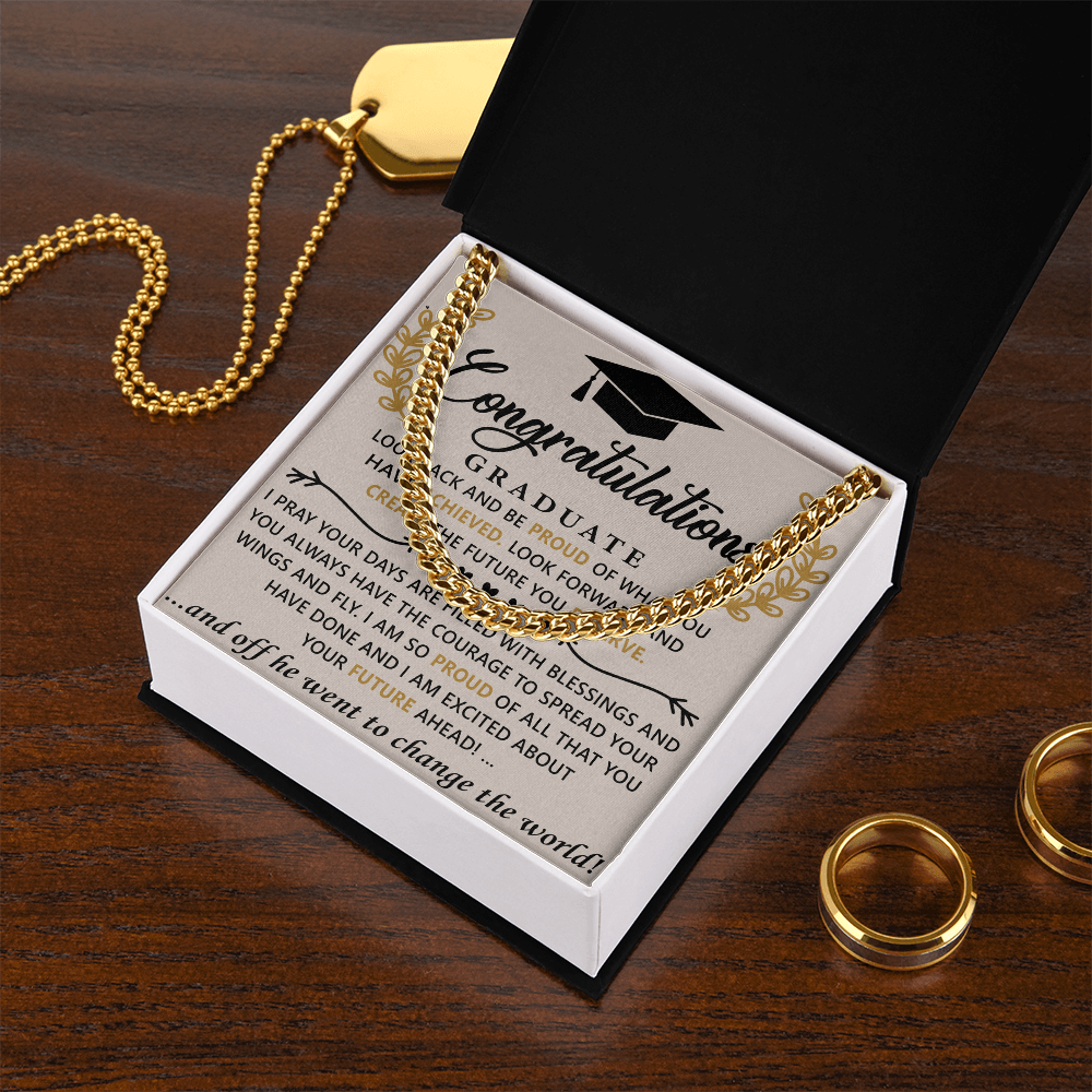 Wings to Soar: A Graduation Tribute-Cuban Chain Link Necklace