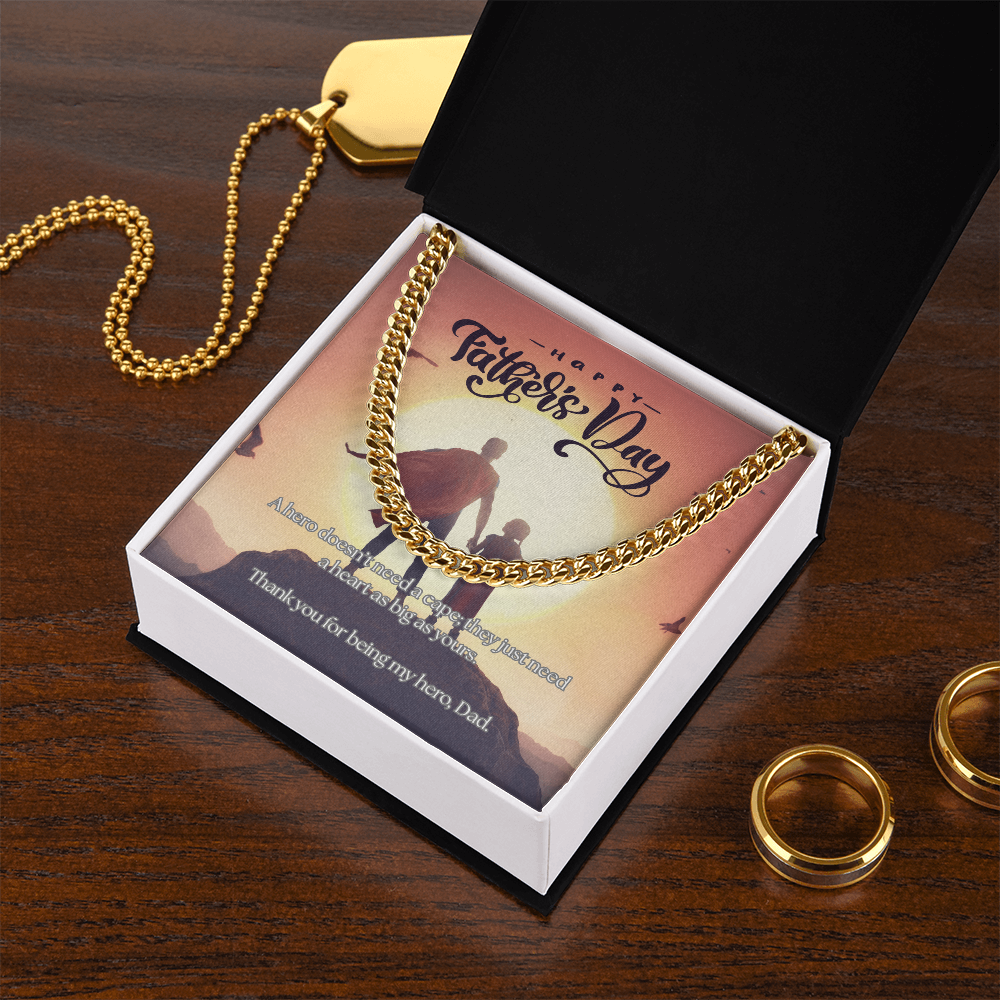 My First Hero, My Forever Dad-Men's Cuban Link Chain Necklace