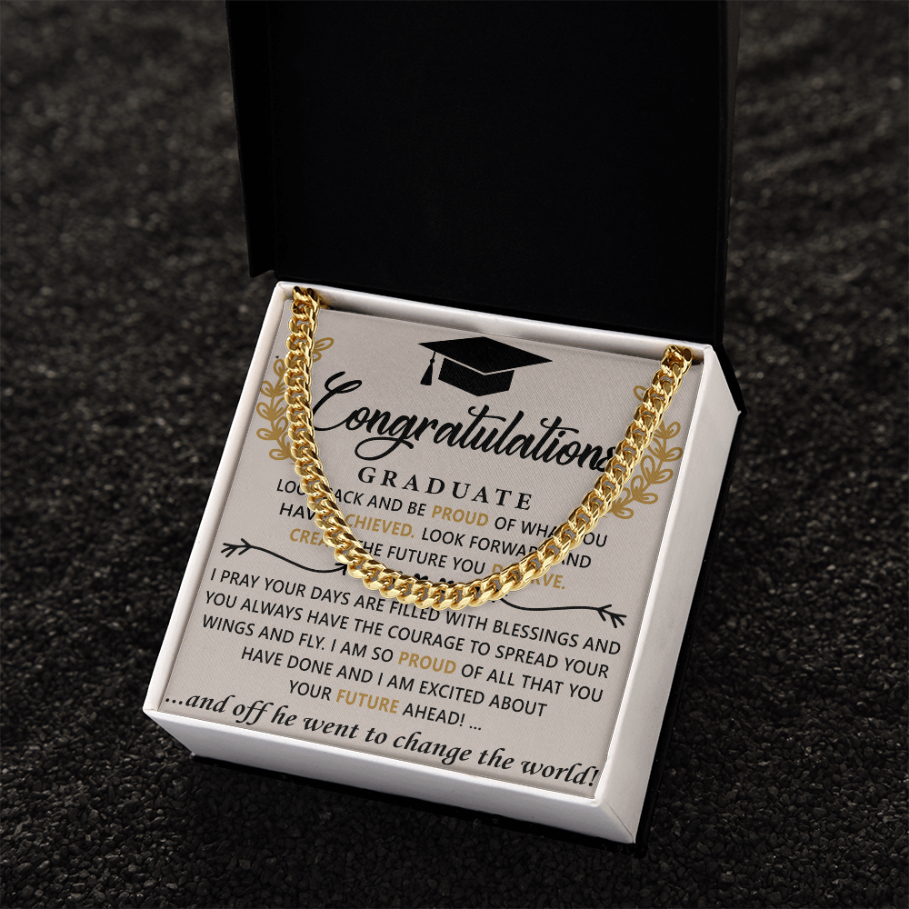 Wings to Soar: A Graduation Tribute-Cuban Chain Link Necklace