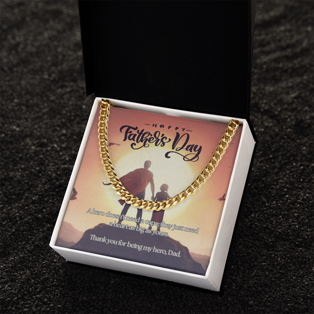 My First Hero, My Forever Dad-Men's Cuban Link Chain Necklace