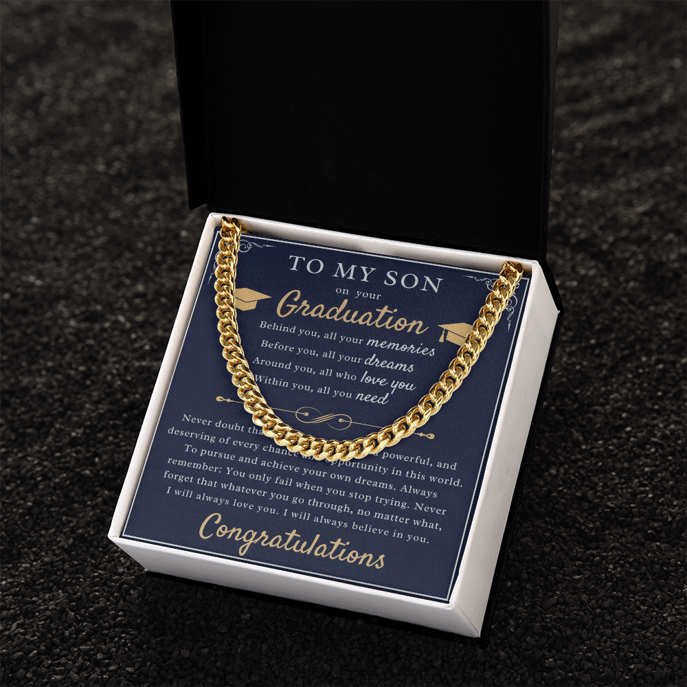 A Parent's Pride: Graduation Blessing for My Son-Cuban Chain Necklace