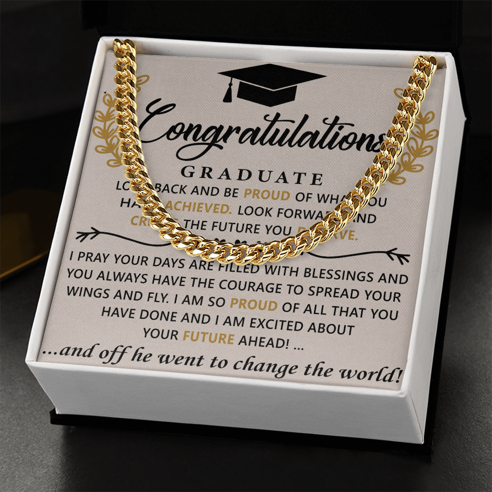 Wings to Soar: A Graduation Tribute-Cuban Chain Link Necklace
