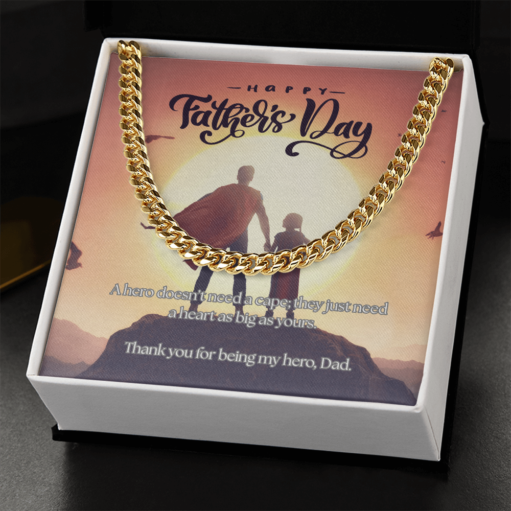 My First Hero, My Forever Dad-Men's Cuban Link Chain Necklace