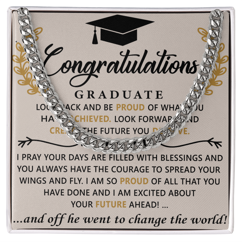 Wings to Soar: A Graduation Tribute-Cuban Chain Link Necklace