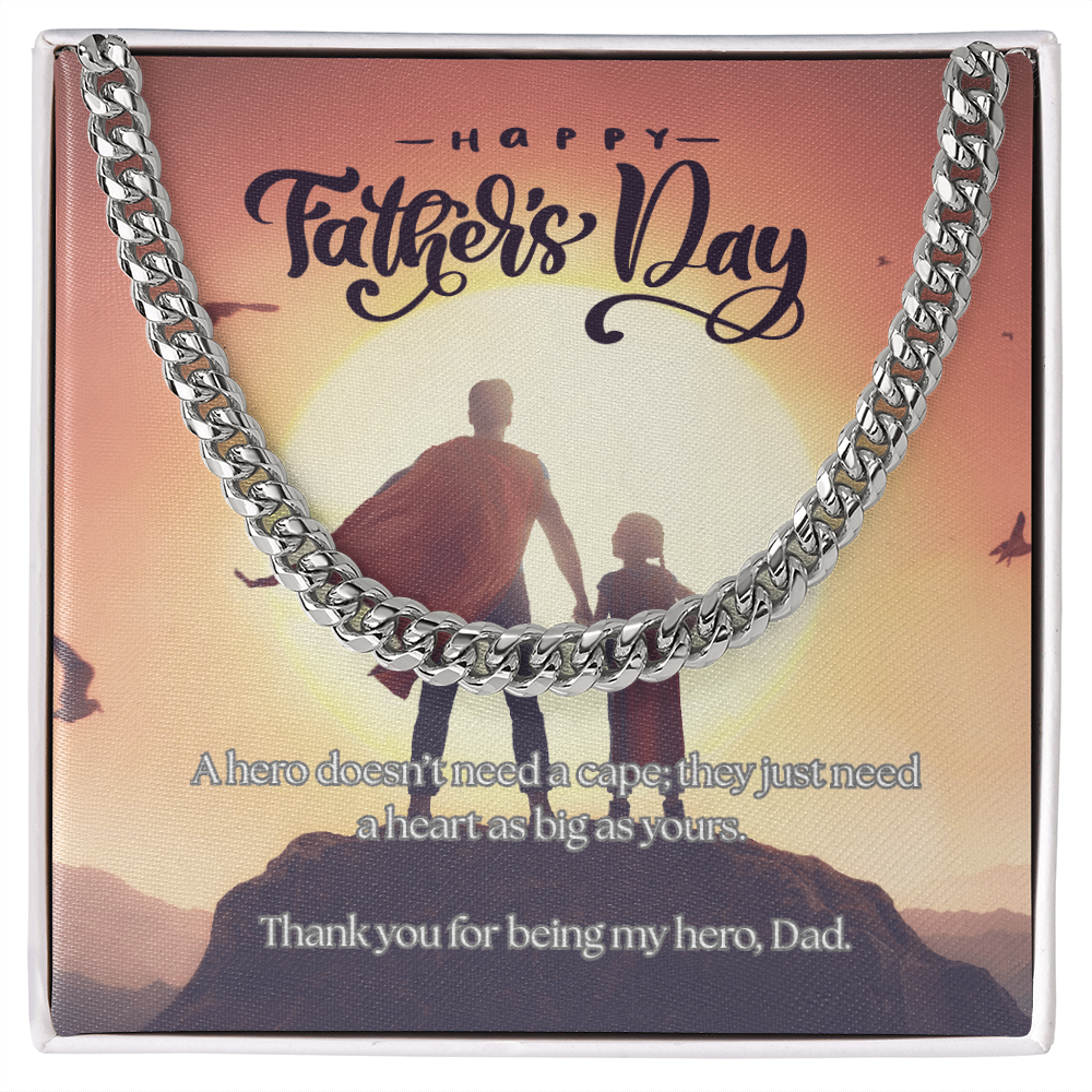My First Hero, My Forever Dad-Men's Cuban Link Chain Necklace