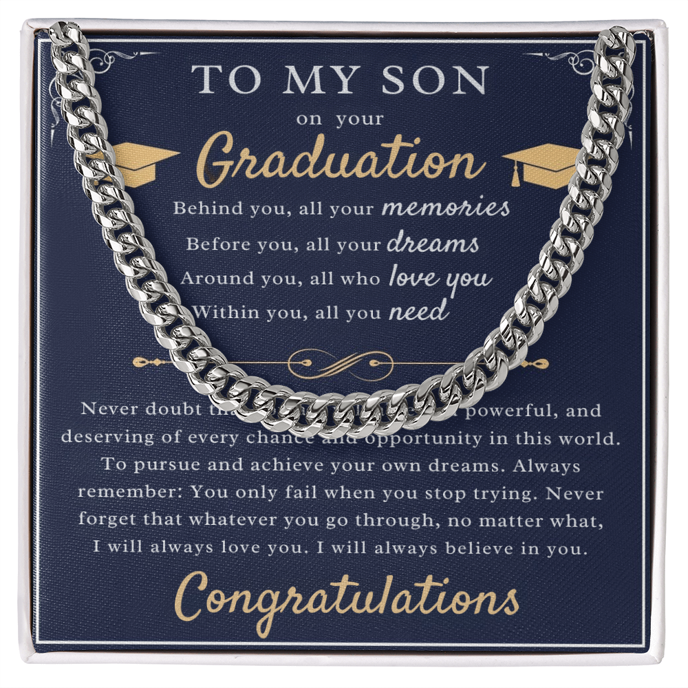 A Parent's Pride: Graduation Blessing for My Son-Cuban Chain Necklace