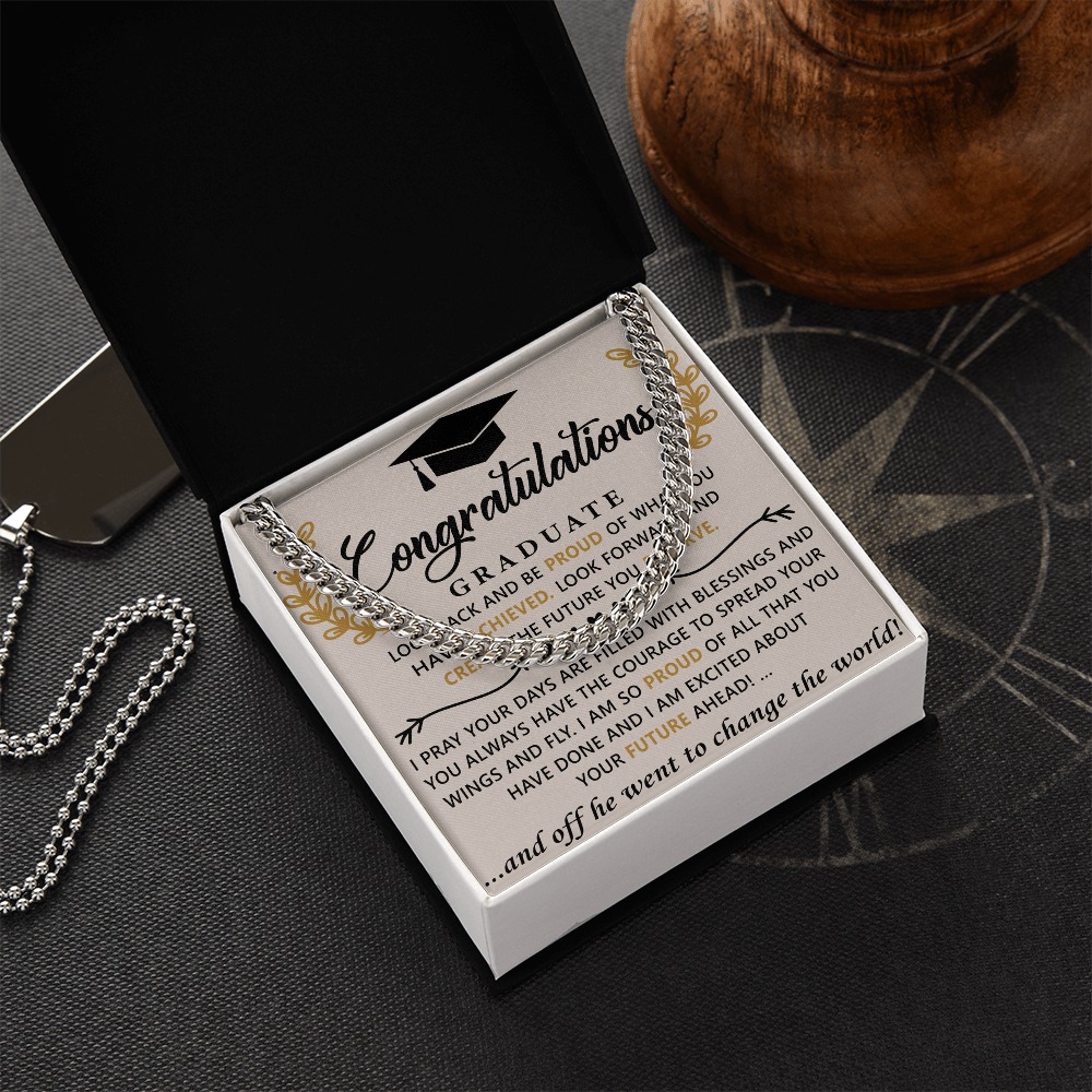 Wings to Soar: A Graduation Tribute-Cuban Chain Link Necklace