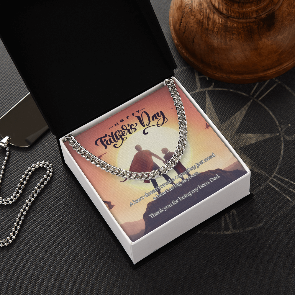 My First Hero, My Forever Dad-Men's Cuban Link Chain Necklace
