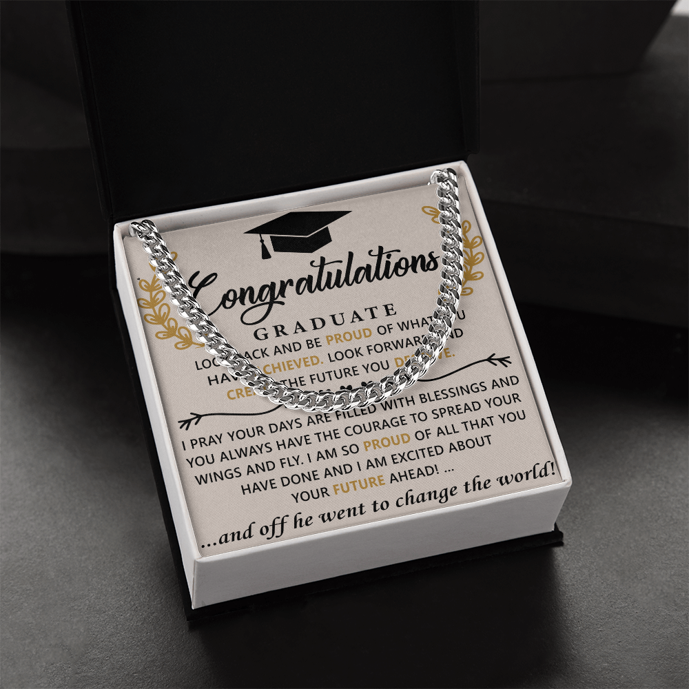 Wings to Soar: A Graduation Tribute-Cuban Chain Link Necklace