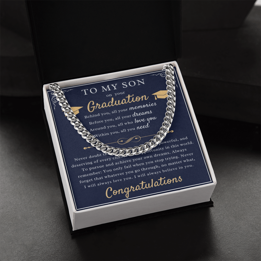 A Parent's Pride: Graduation Blessing for My Son-Cuban Chain Necklace