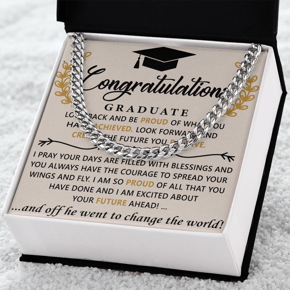 Wings to Soar: A Graduation Tribute-Cuban Chain Link Necklace