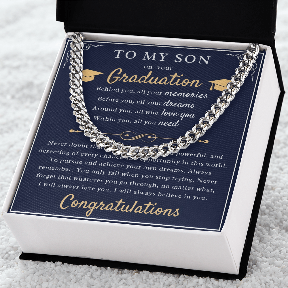 A Parent's Pride: Graduation Blessing for My Son-Cuban Chain Necklace