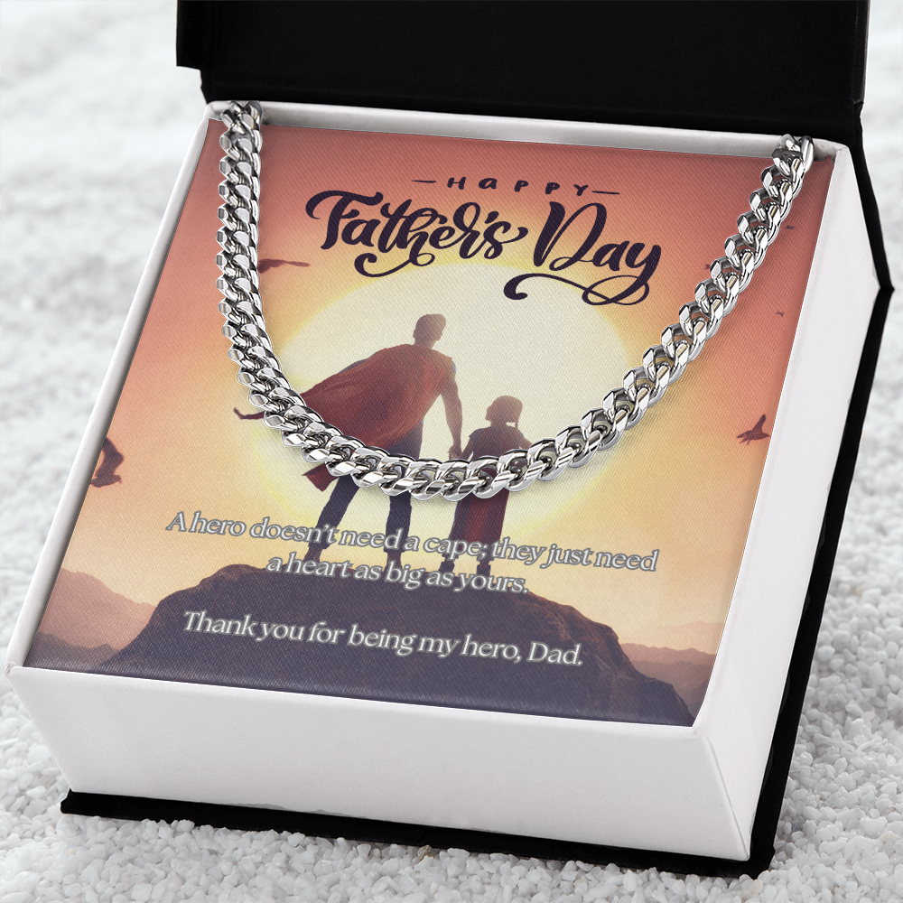 My First Hero, My Forever Dad-Men's Cuban Link Chain Necklace