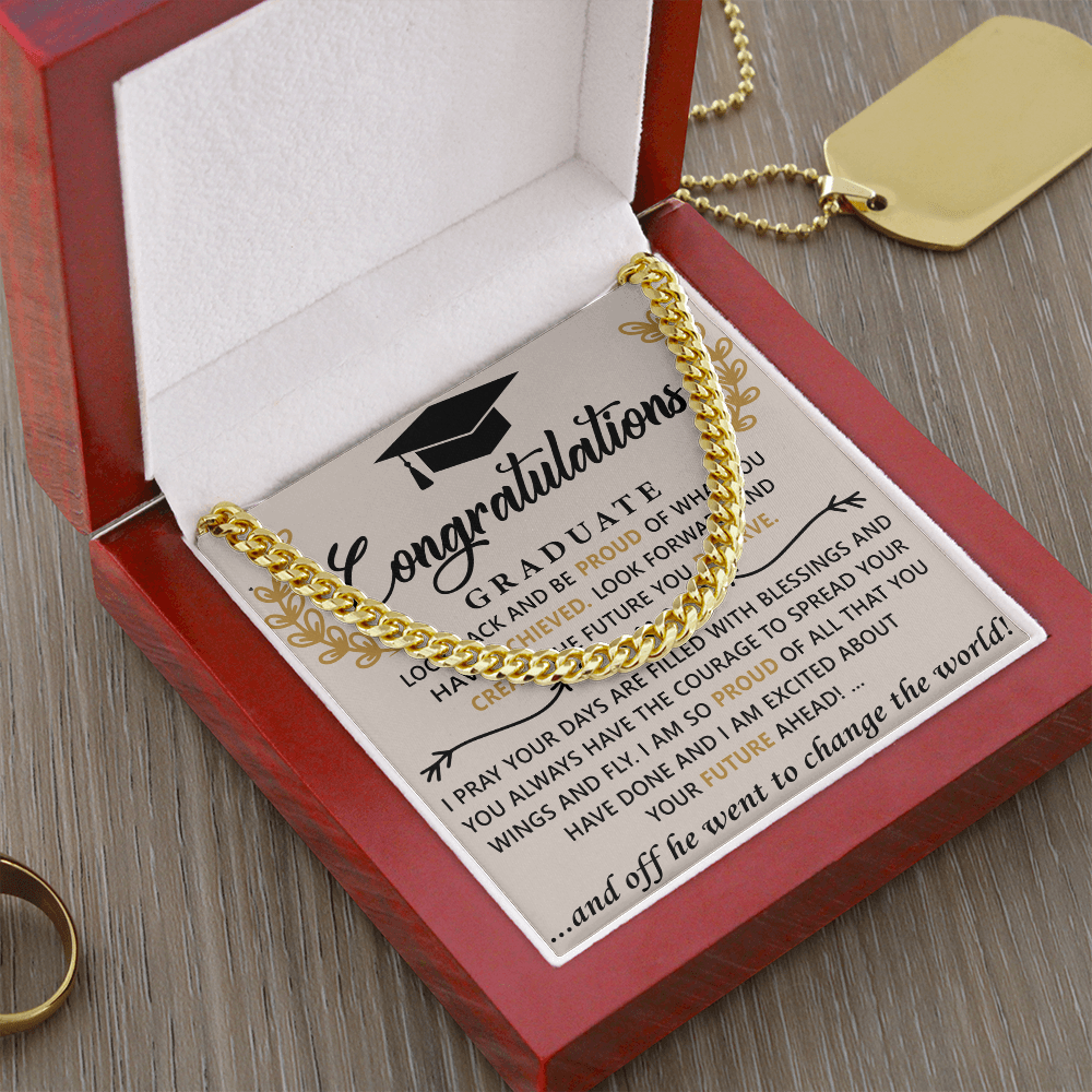 Wings to Soar: A Graduation Tribute-Cuban Chain Link Necklace