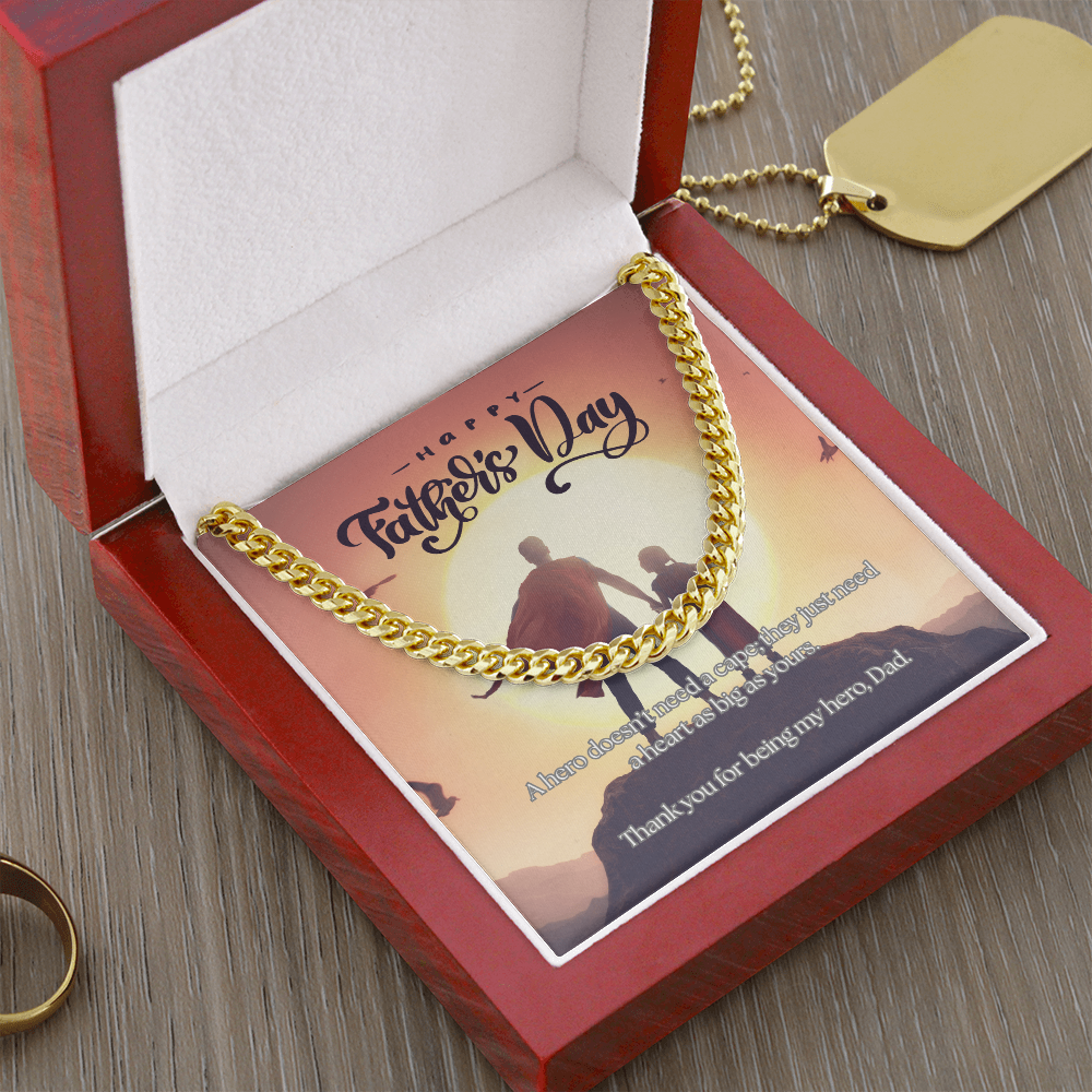 My First Hero, My Forever Dad-Men's Cuban Link Chain Necklace