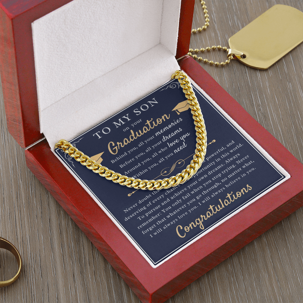 A Parent's Pride: Graduation Blessing for My Son-Cuban Chain Necklace