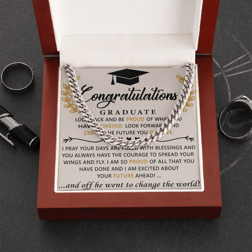 Wings to Soar: A Graduation Tribute-Cuban Chain Link Necklace