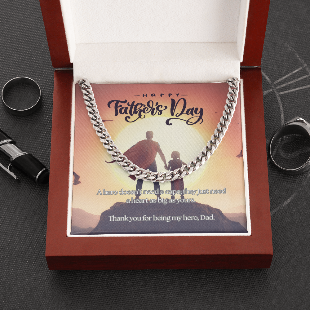 My First Hero, My Forever Dad-Men's Cuban Link Chain Necklace