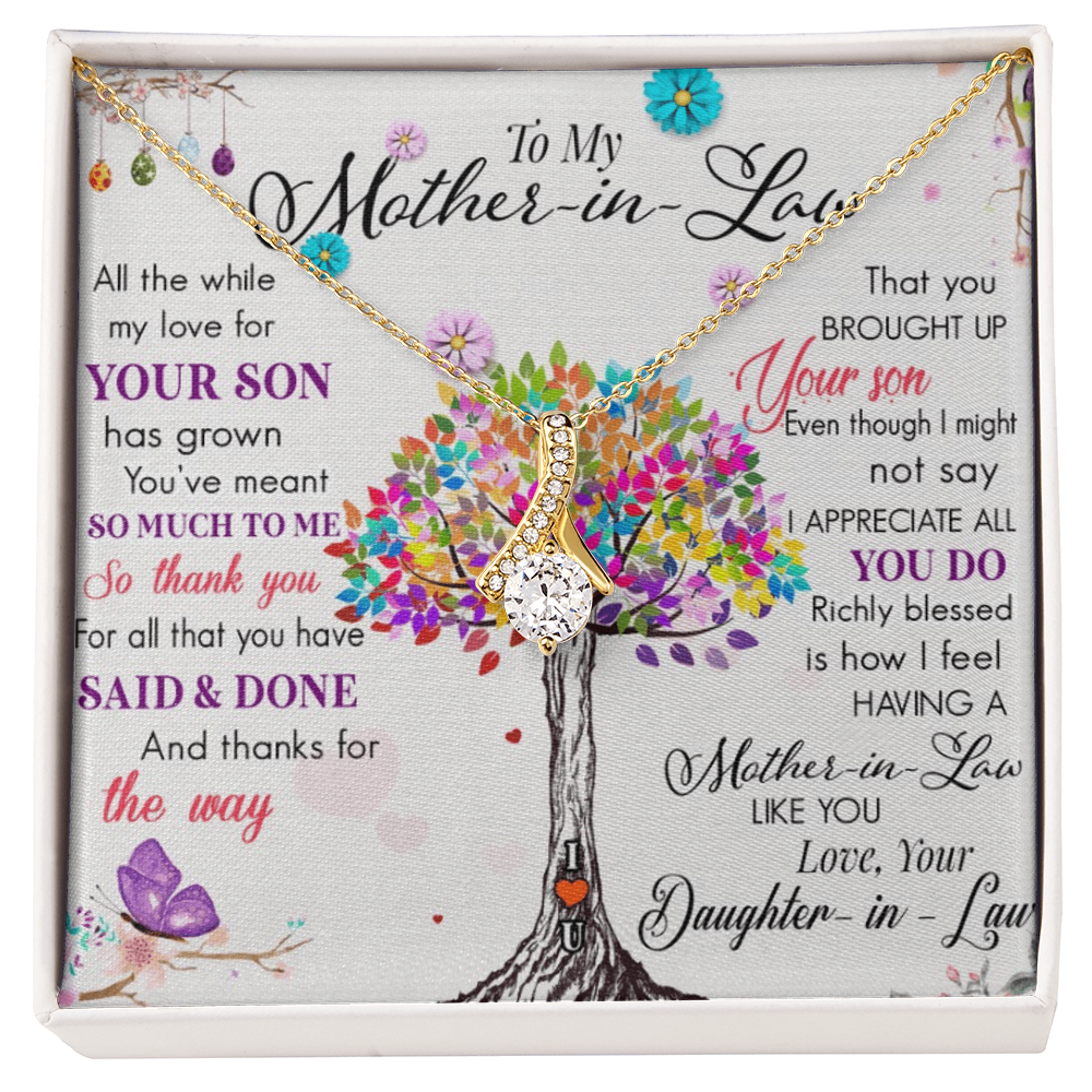 To My Mother-In-Law-All the while my love for your son has grown, you've meant so much to me
