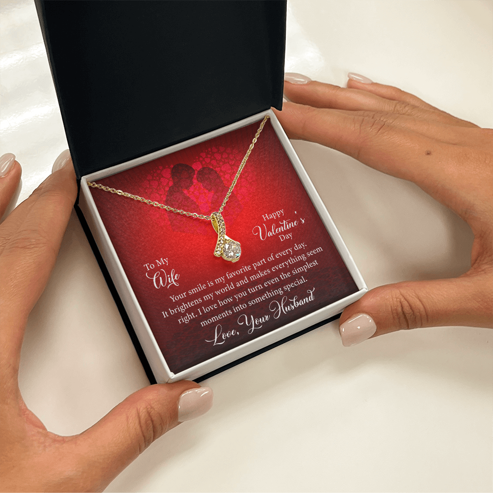 To My Wife: Favorite Part Of The Day-Happy Valentine's Day Alluring Beauty Necklace
