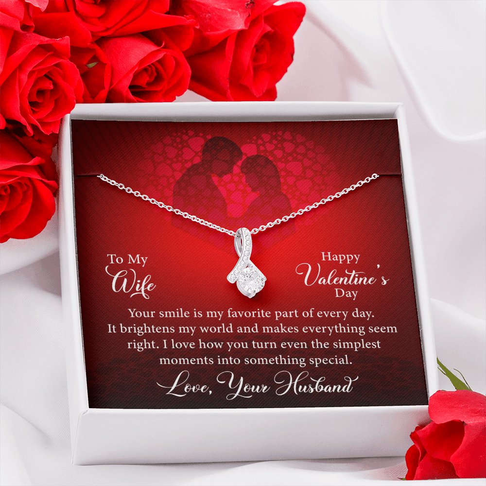 To My Wife: Favorite Part Of The Day-Happy Valentine's Day Alluring Beauty Necklace