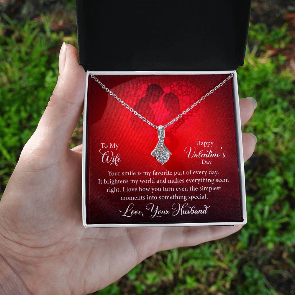 To My Wife: Favorite Part Of The Day-Happy Valentine's Day Alluring Beauty Necklace