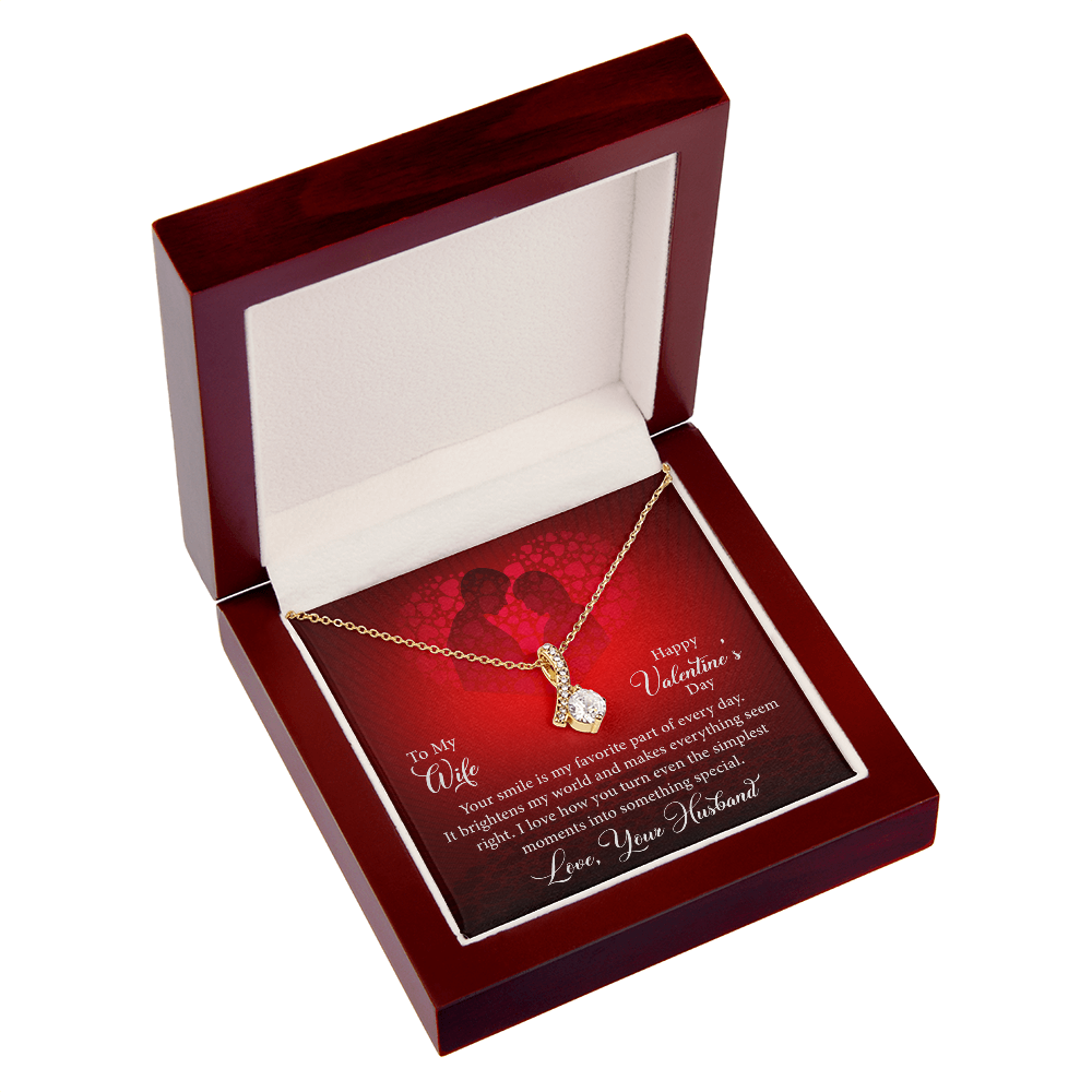 To My Wife-Your Smile Is My Favorite Part Of The Day-Happy Valentine's Day Necklace