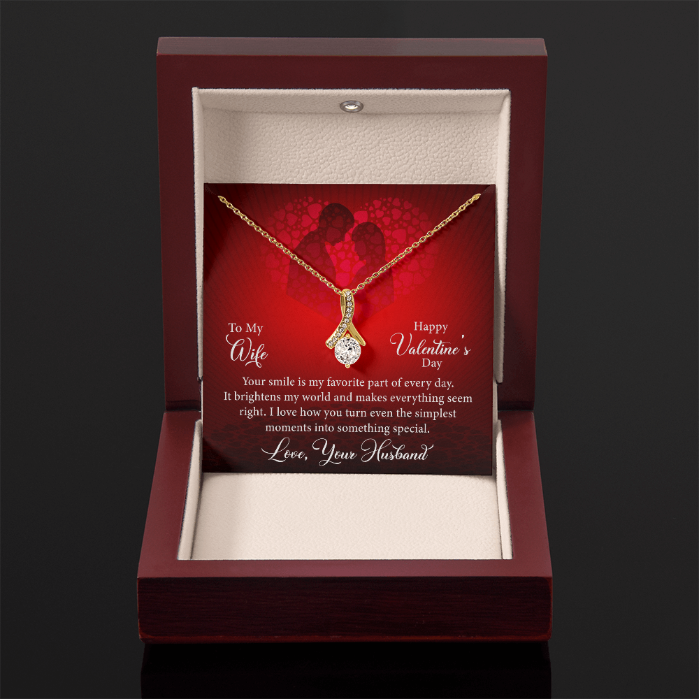 To My Wife: Favorite Part Of The Day-Happy Valentine's Day Alluring Beauty Necklace