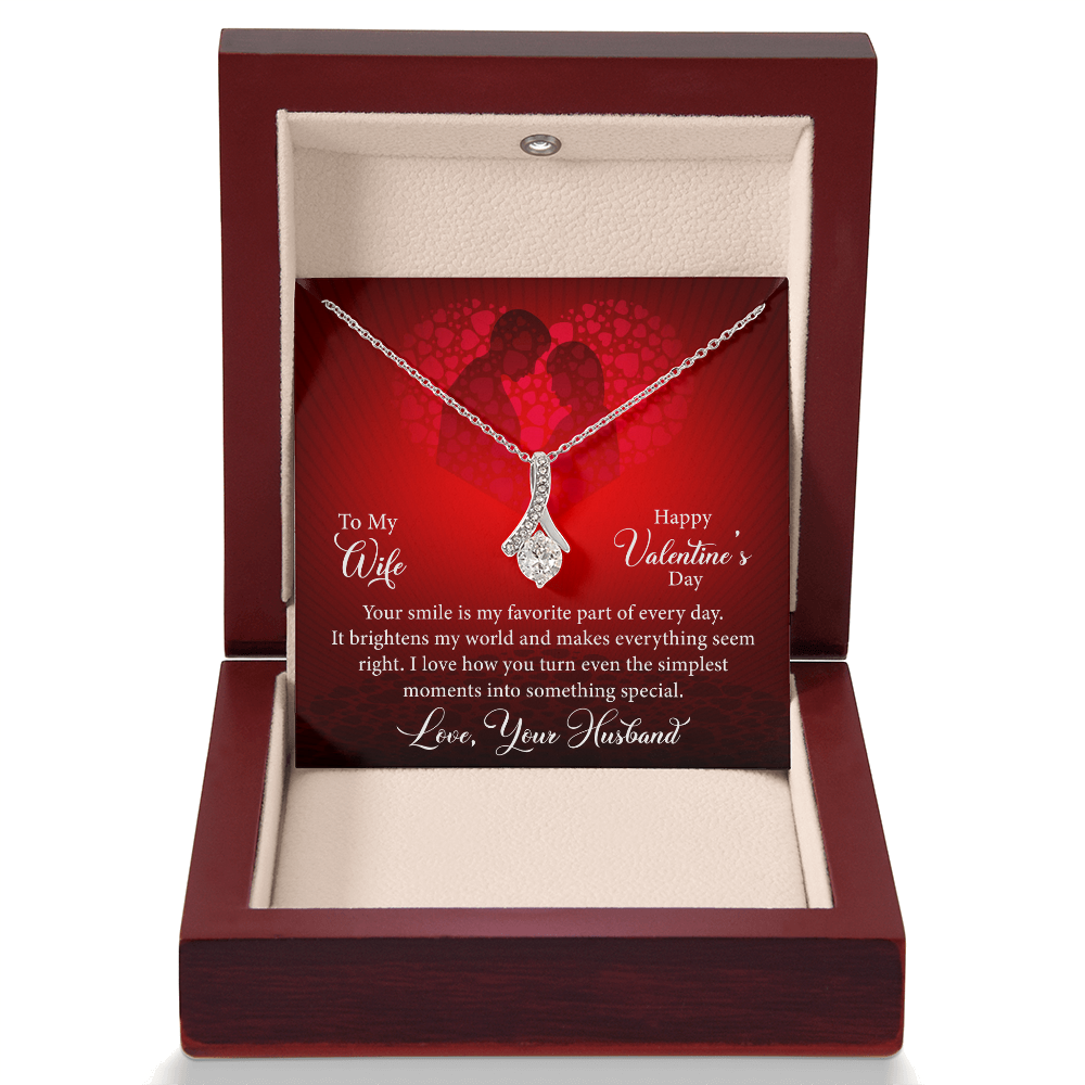 To My Wife: Favorite Part Of The Day-Happy Valentine's Day Alluring Beauty Necklace
