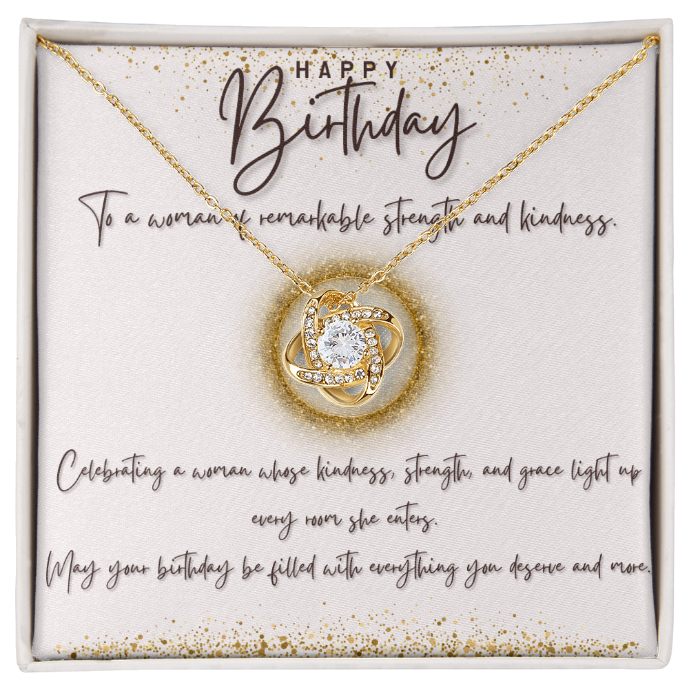 Golden Grace: A Birthday Wish for a Remarkable Woman-Love Knot Necklace