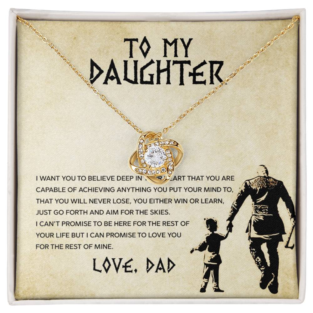 To My Daughter, You Will Never Lose-Love Knot Necklace