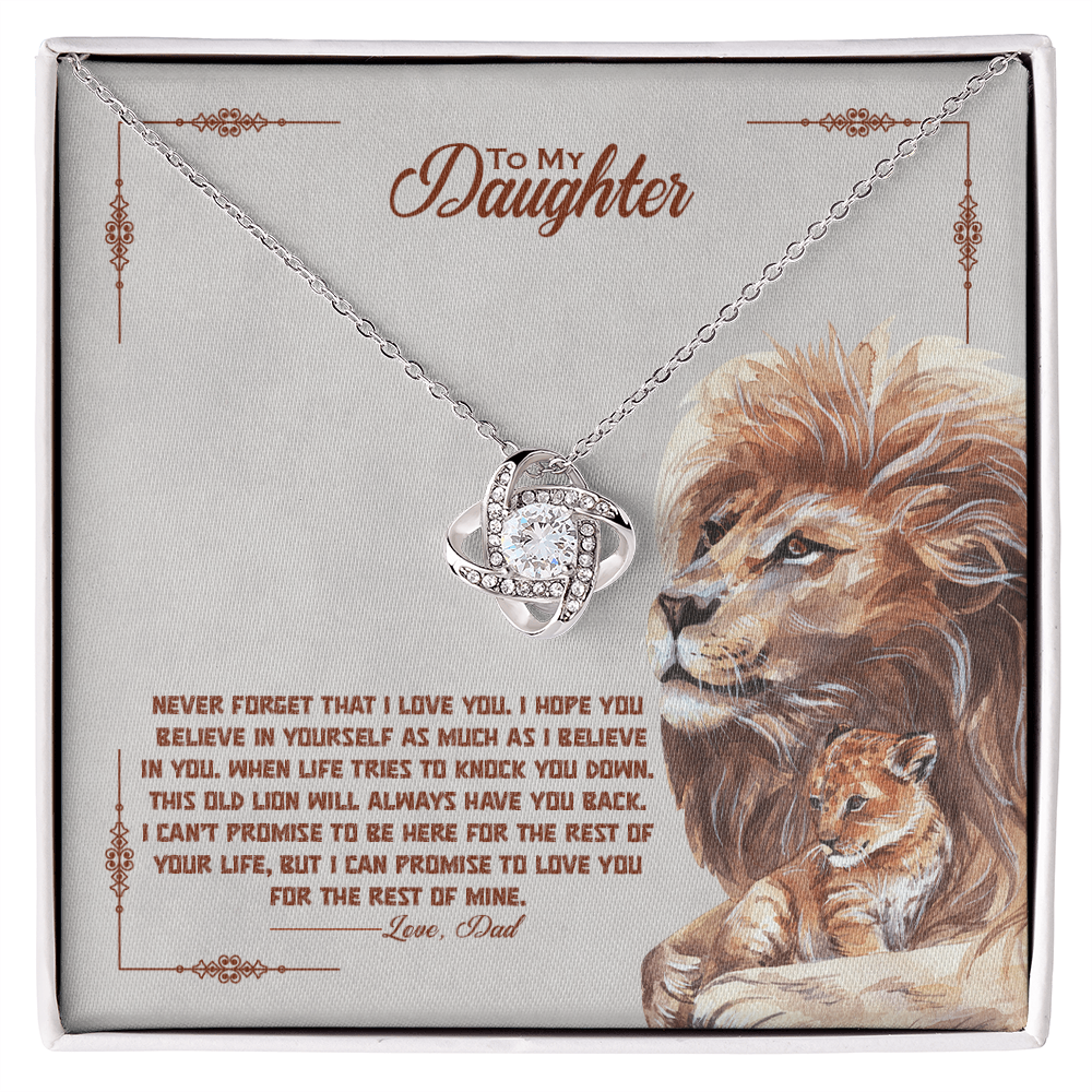 To My Beautiful Daughter, I Promise To Love You For The Rest Of My Life-Love Knot Necklace