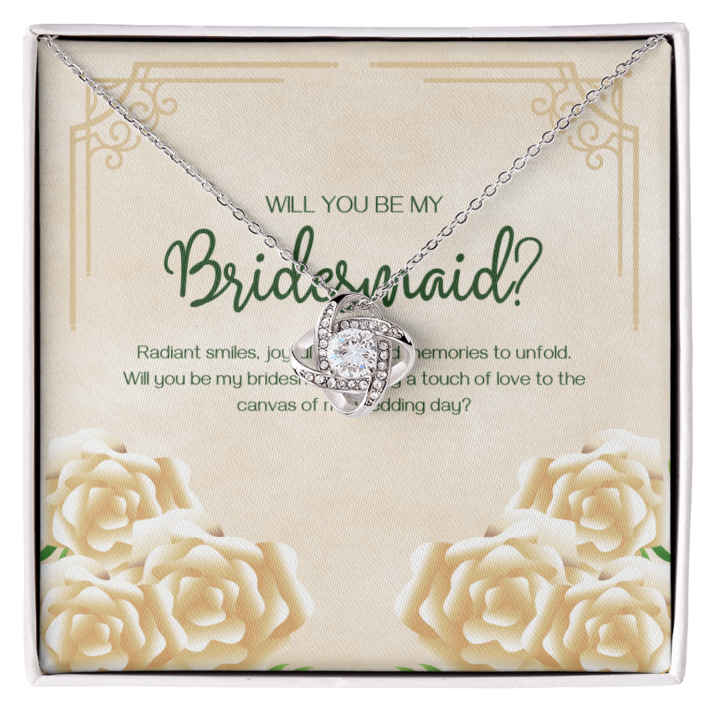Radiant Rose Proposal: Will You Be My Bridesmaid?-Love Knot Necklace