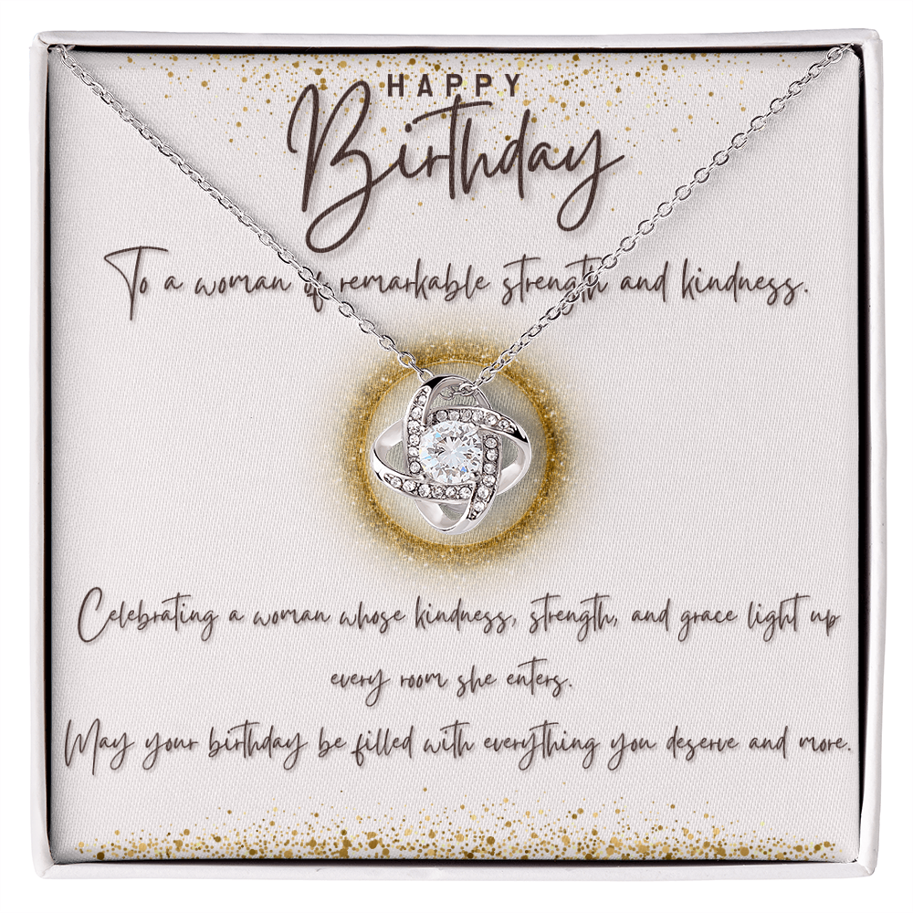 Golden Grace: A Birthday Wish for a Remarkable Woman-Love Knot Necklace
