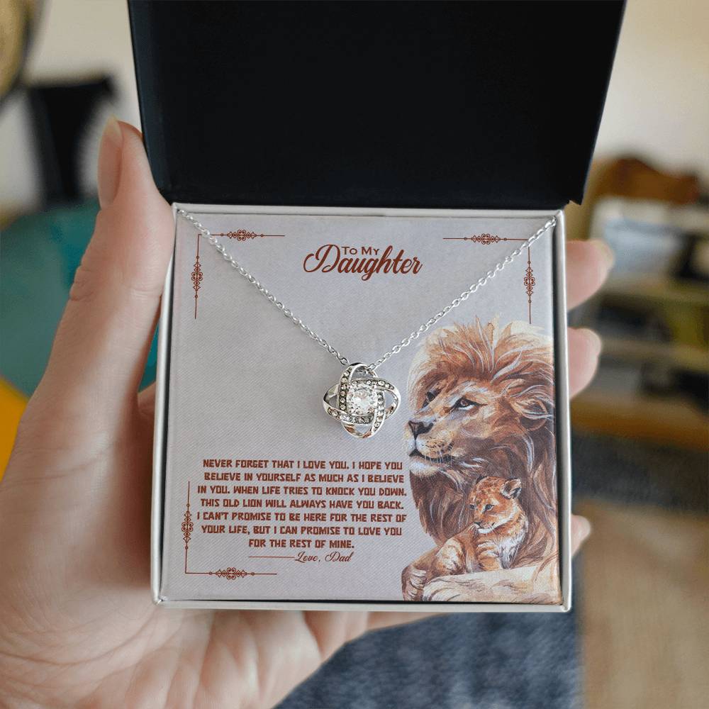 To My Beautiful Daughter, I Promise To Love You For The Rest Of My Life-Love Knot Necklace