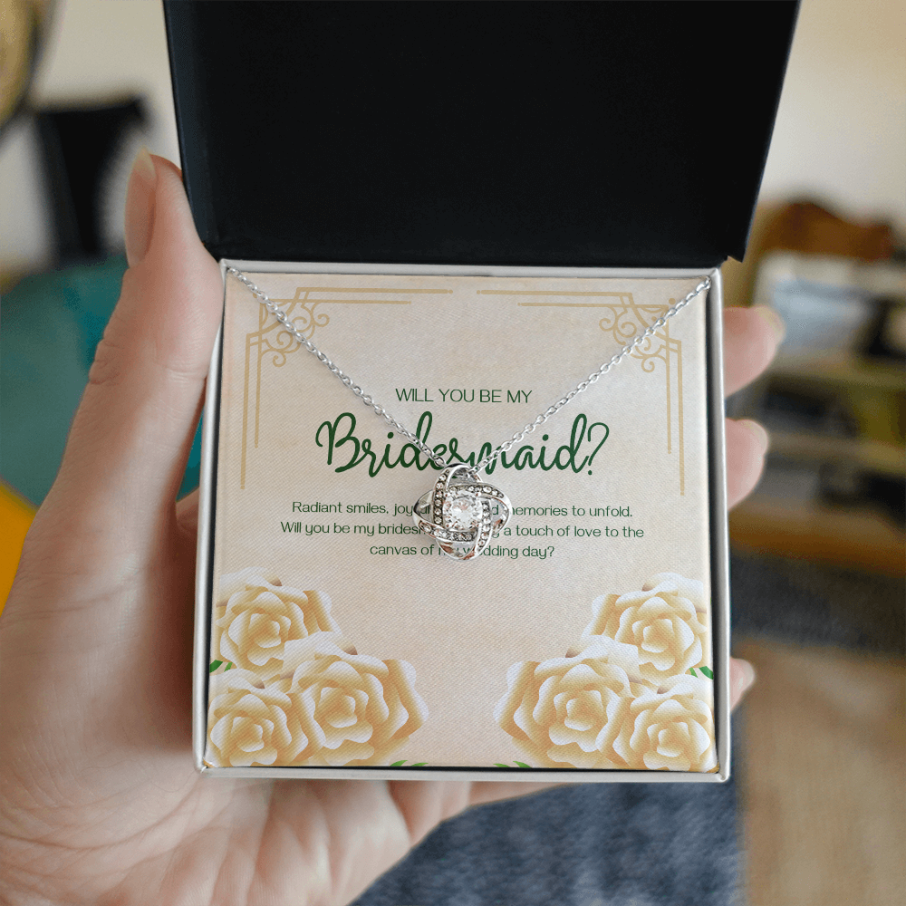 Radiant Rose Proposal: Will You Be My Bridesmaid?-Love Knot Necklace