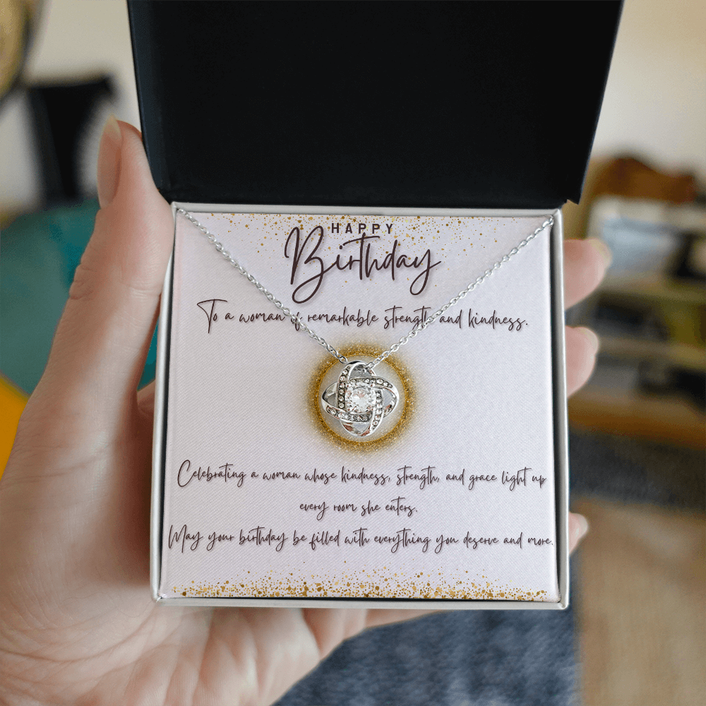 Golden Grace: A Birthday Wish for a Remarkable Woman-Love Knot Necklace