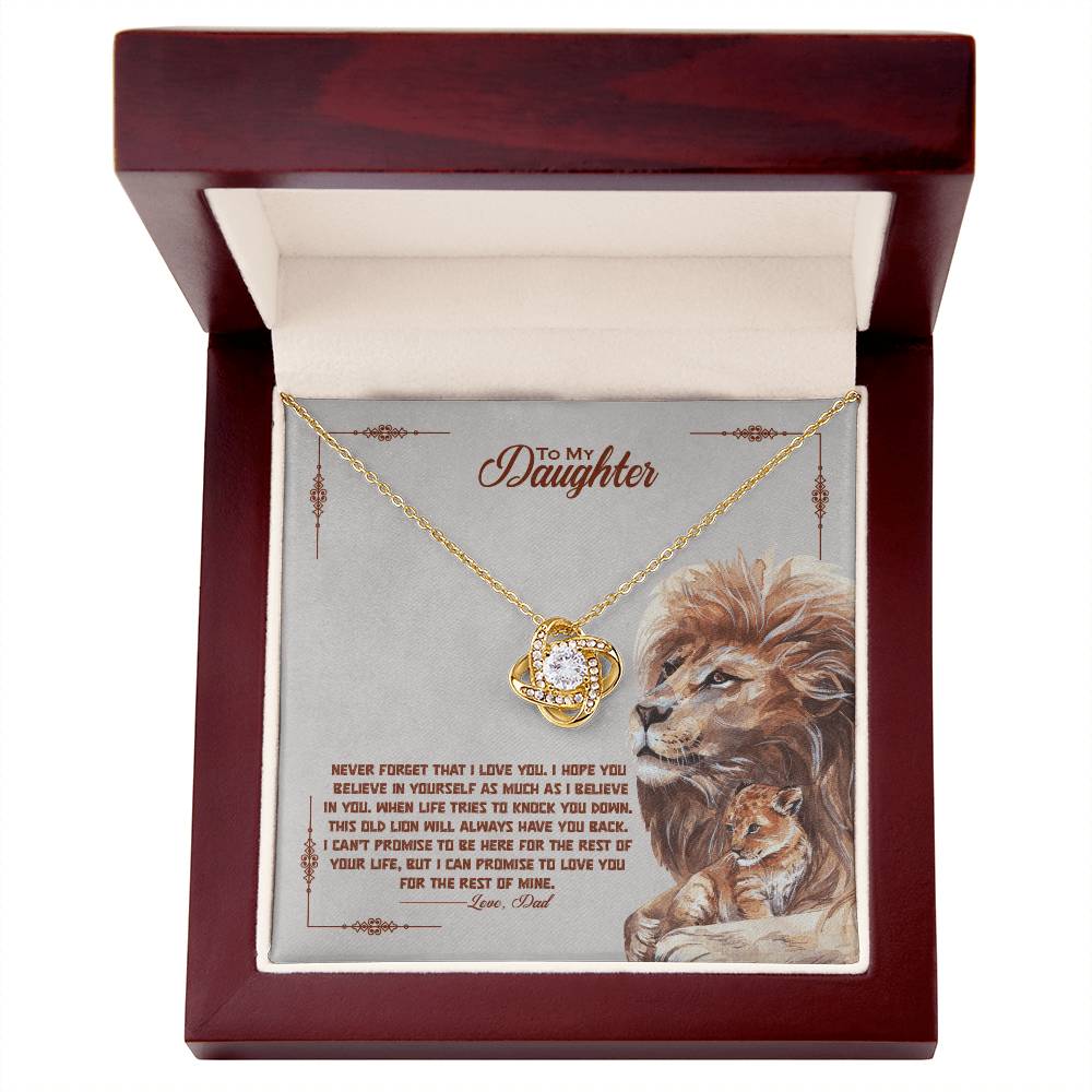 To My Beautiful Daughter, I Promise To Love You For The Rest Of My Life-Love Knot Necklace