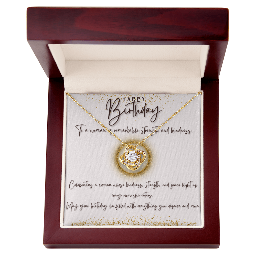 Golden Grace: A Birthday Wish for a Remarkable Woman-Love Knot Necklace