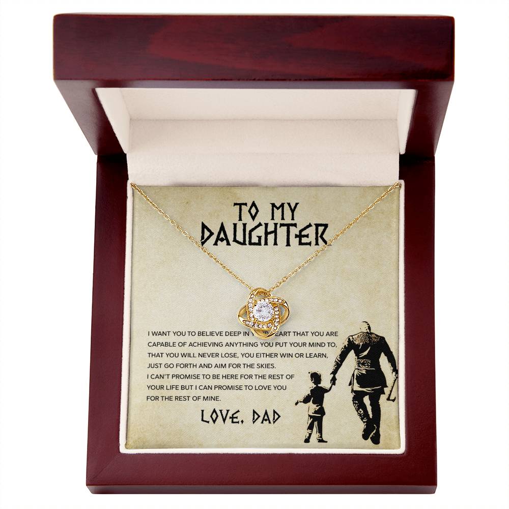 To My Daughter, You Will Never Lose-Love Knot Necklace