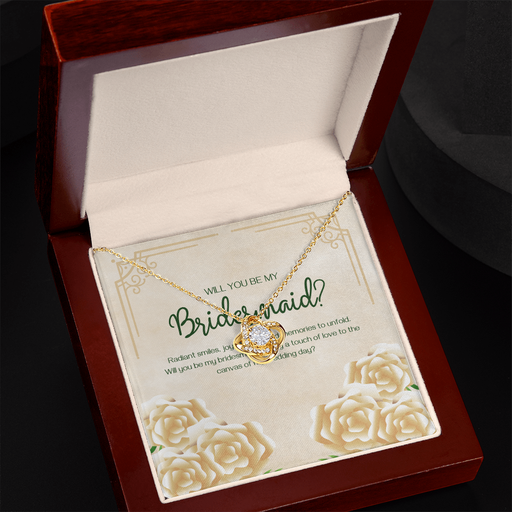 Radiant Rose Proposal: Will You Be My Bridesmaid?-Love Knot Necklace