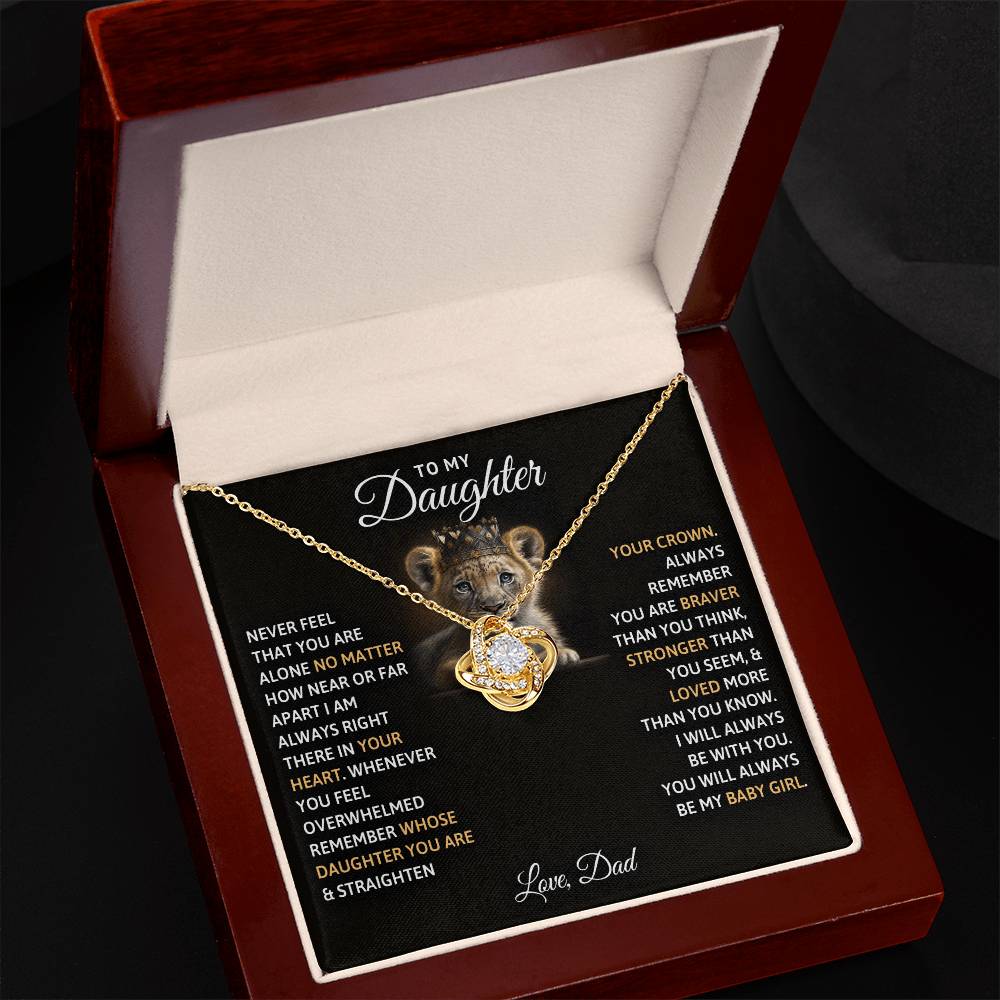 To My Daughter, You Will Always Be My Baby Girls-Love Knot Necklace