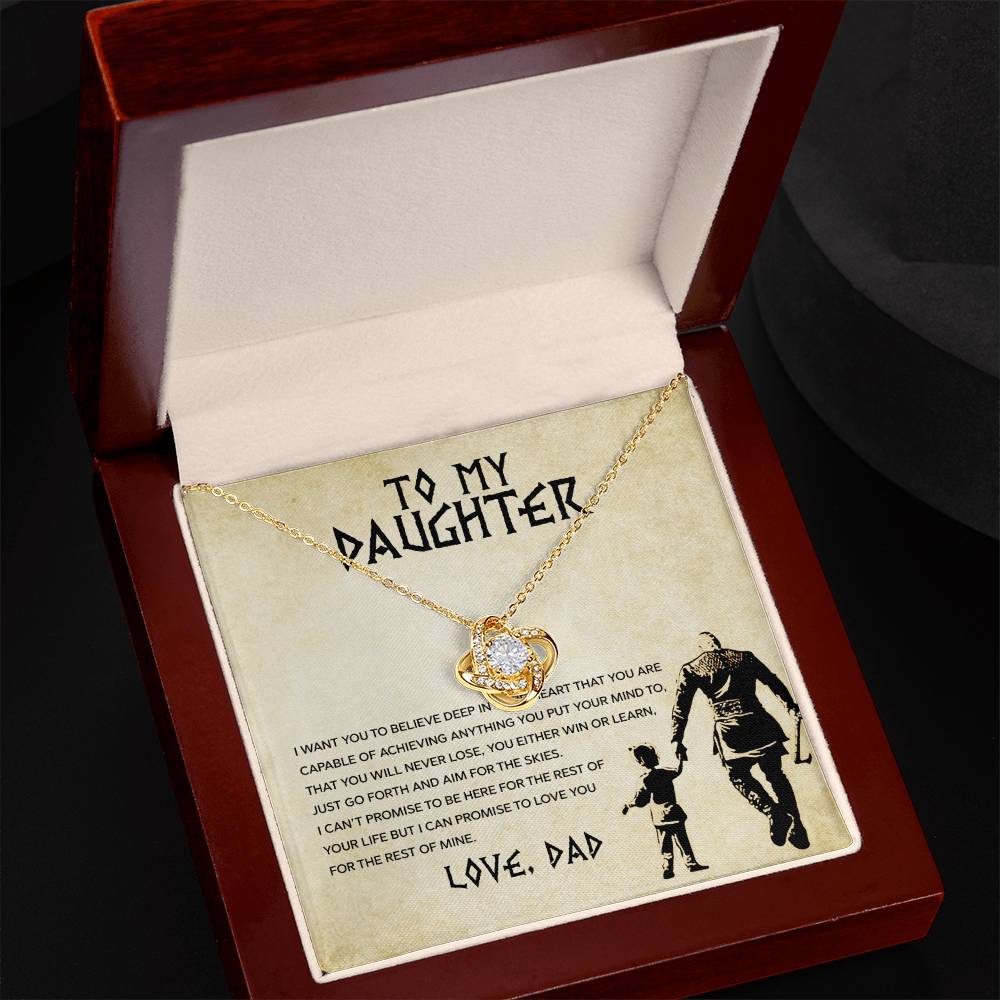 To My Daughter, You Will Never Lose-Love Knot Necklace