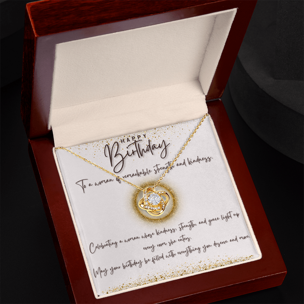 Golden Grace: A Birthday Wish for a Remarkable Woman-Love Knot Necklace